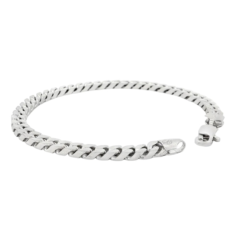 Silver Beveled Curb Bracelet 4.5mm 71141