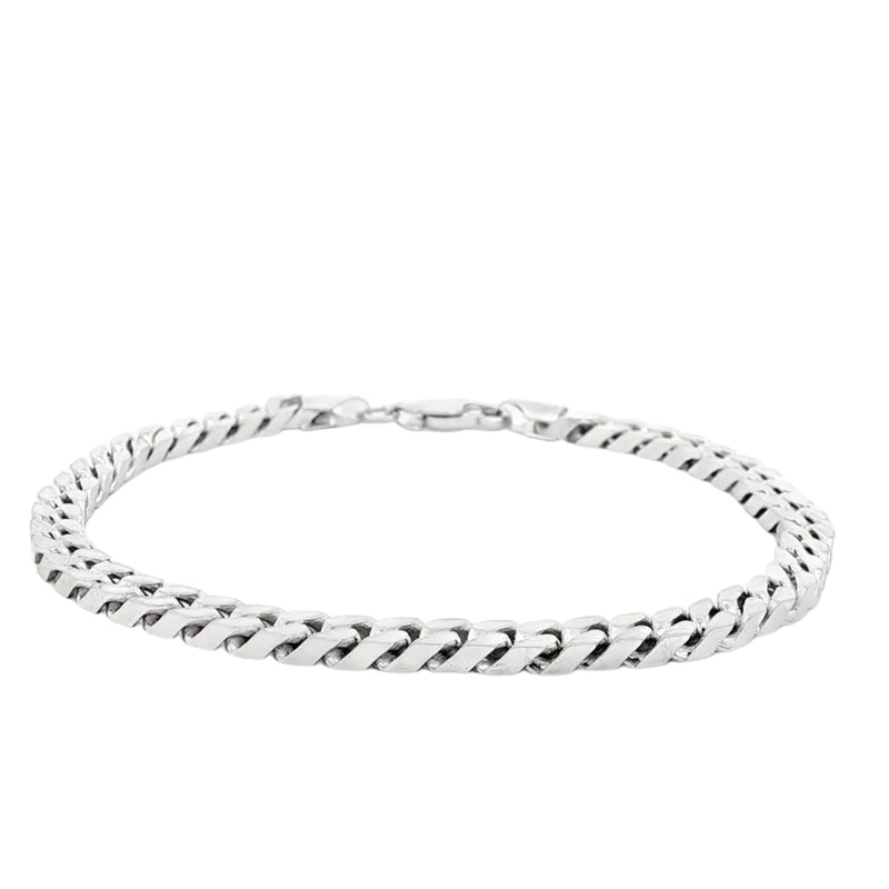 Silver Beveled Curb Bracelet 4.5mm 71141