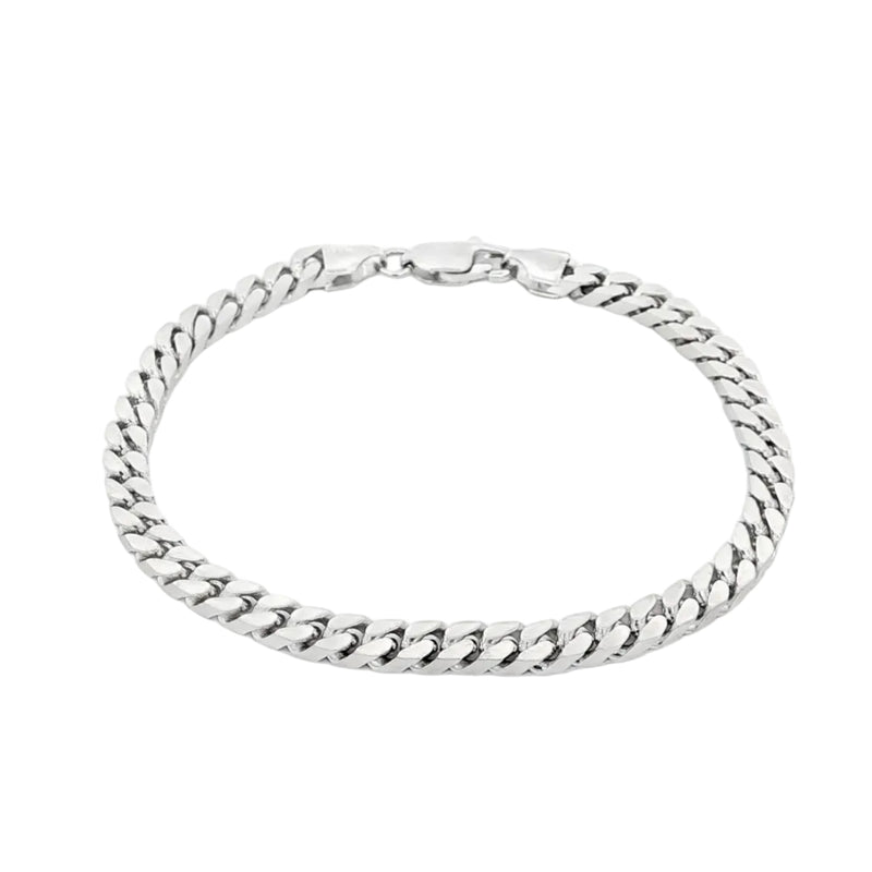 Silver Beveled Curb Bracelet 4.5mm 71141