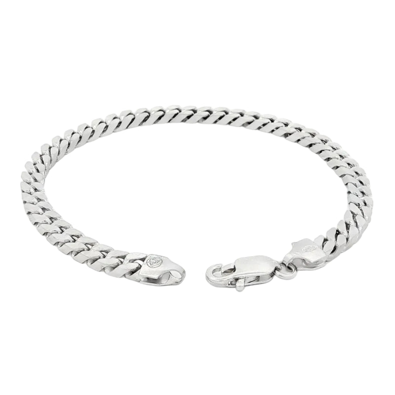 Silver Beveled Curb Bracelet 4.5mm 71141
