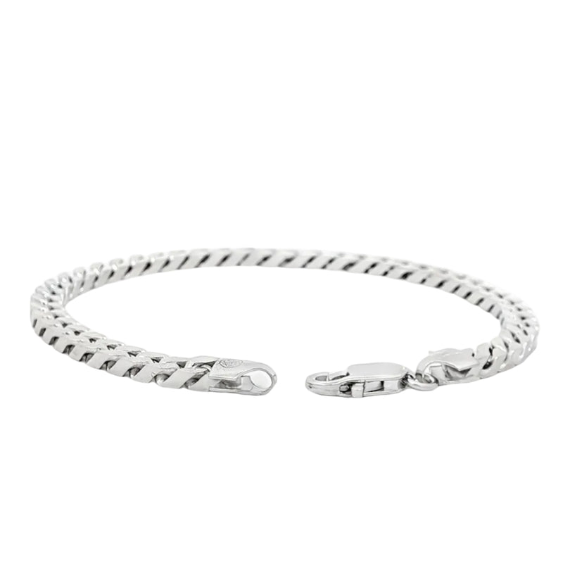 Silver Beveled Curb Bracelet 4.5mm 71141