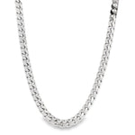 .925 silver 4.5mm beveled curb chain necklace in polished finish, 24-inch length.