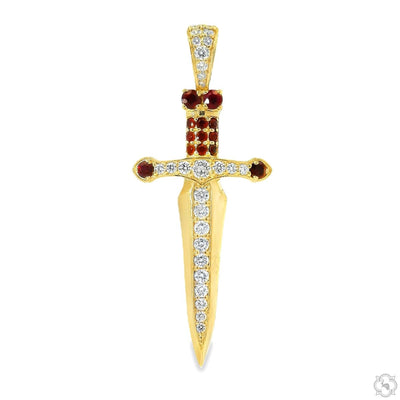 10K Gold Dagger Knife Pendant