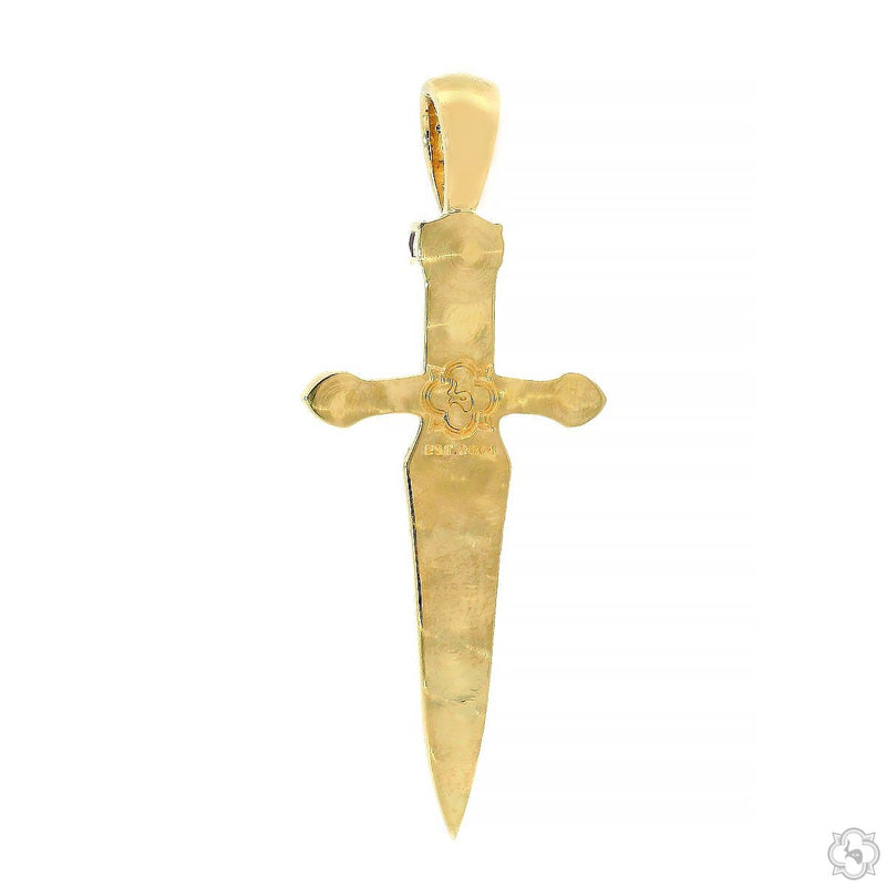 10K Gold Dagger Knife Pendant, photo 5 of 8