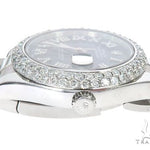 Datejust 41mm Roman Numeral Black Dial Diamond Bezel Stainless Steel Mens Watch 64985 - Image 8