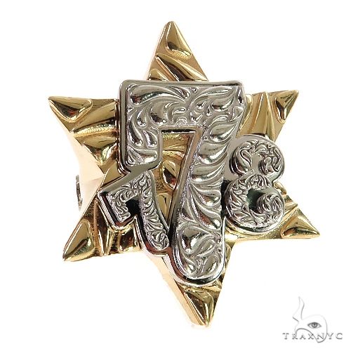 10K Gold David Star '773' Ring, view 2