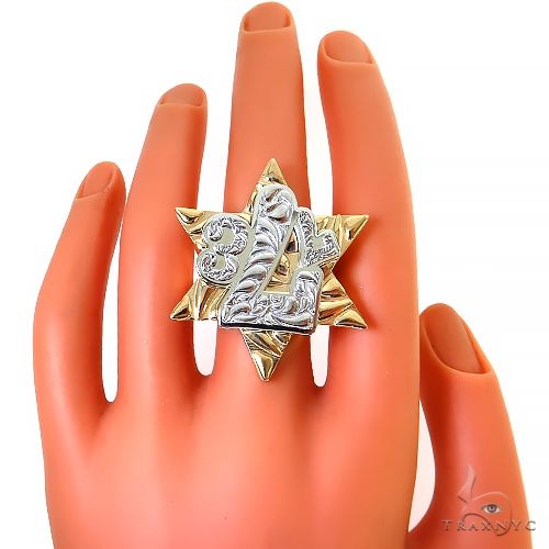 10K Gold David Star '773' Ring, view 6