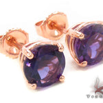 14k Rose Gold Deep Amethyst Earrings 33423 - Image 2