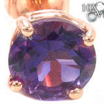 14k Rose Gold Deep Amethyst Earrings 33423 - Image 3