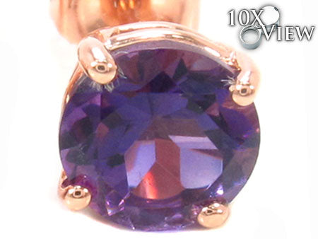14k Rose Gold Deep Amethyst Earrings 33423 - Image 3