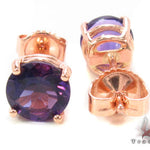 14k Rose Gold Deep Amethyst Earrings 33423 - Image 4