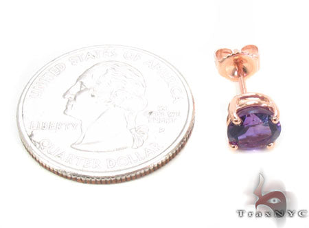 14k Rose Gold Deep Amethyst Earrings 33423 - Image 5