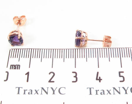 14k Rose Gold Deep Amethyst Earrings 33423 - Image 6