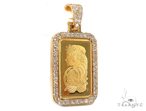 Buy 10 Gram 24K Gold Pamp Suisse Bar Diamond Pendant 42305 – TraxNYC