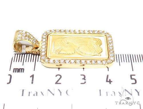 10 Gram 24K Gold Pamp Suisse Bar Diamond Pendant 42305 - Image 6