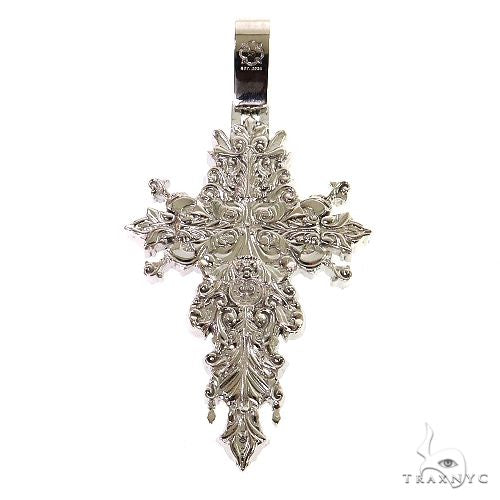 14K Gold Sovereign's Halo Lab-Grown Diamond Cross pendant, photo 5 of 8