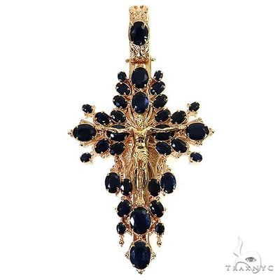 Sovereign's Halo Sapphire Cross pendant 69405 - Image 1