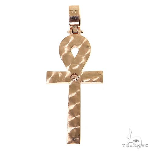 14K Gold Lab-Grown Diamond Ankh Cross Pendant, photo 4 of 7