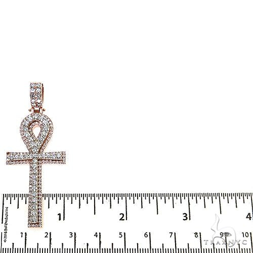 14K Gold Lab-Grown Diamond Ankh Cross Pendant, photo 5 of 7