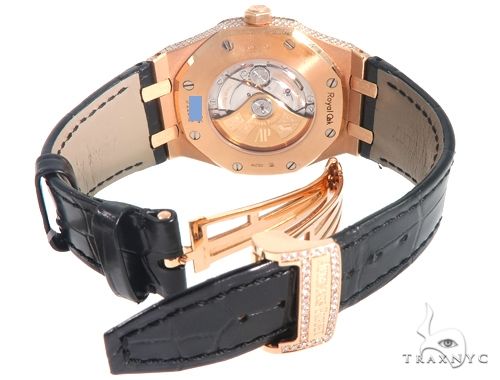 Diamond Audemars Piguet Royal Oak 41mm Watch with Leather Strap 64058 - Image 7