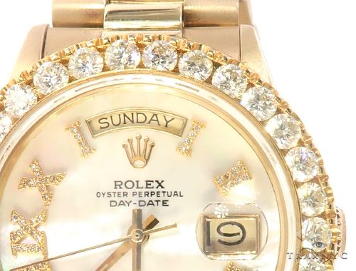 Diamond Bezel 18K Yellow Gold Rolex Presidential Watch 65501 - Image 3