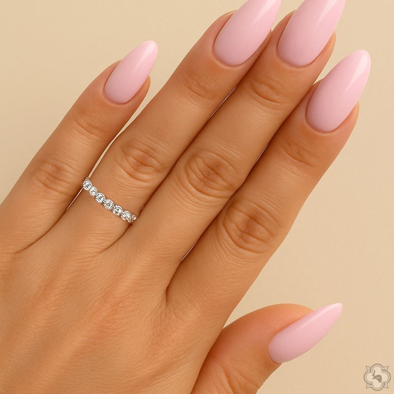 14K Gold Diamond Bezel Band 2mm, photo 5 of 5