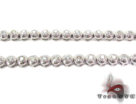 14K Gold Diamond Bezel Chain 24 Inches 4mm, photo 5 of 11