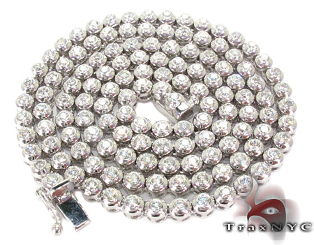 14K Gold Diamond Bezel Chain 24 Inches 4mm, photo 8 of 11
