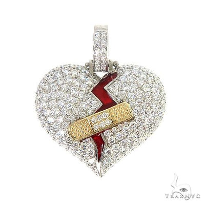 Custom Made Diamond Broken Heart Pendant 66963 - Image 1