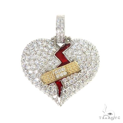 Custom Made Diamond Broken Heart Pendant 66963 - Image 1