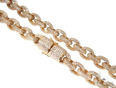 Diamond Plug Chain Men's Diamond Chains | Cuban, Franco & Tennis – TraxNYC – tagged
