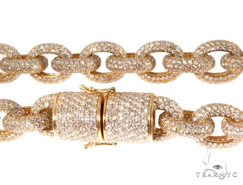 Diamond Cable Link Chain with Custom Lock 64486 | TraxNYC