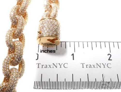 Diamond Cable Link Chain with Custom Lock 64486 | TraxNYC
