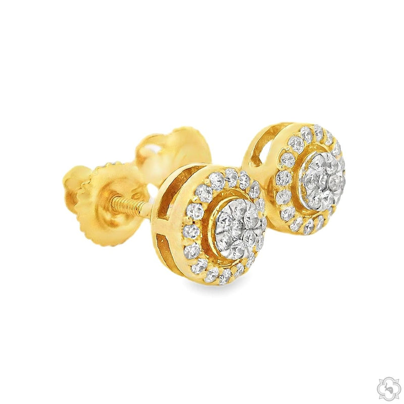 Round Diamond Cluster Earrings 70868 - Image 2