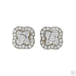 Clover Motif Diamond Stud Earrings 70869