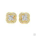 Clover Motif Diamond Stud Earrings 70869