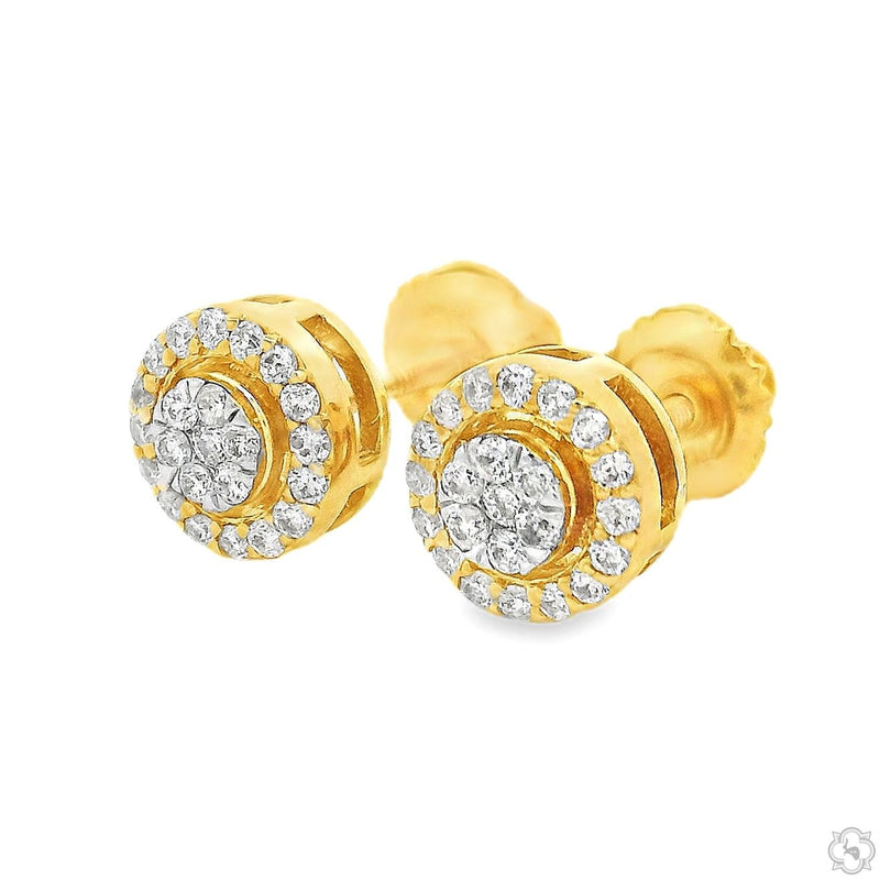 Round Diamond Cluster Earrings 70871 - Image 3