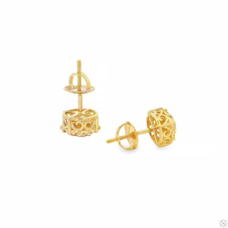 10K Gold Sunburst Diamond Cluster Studs, photo 6 of 8