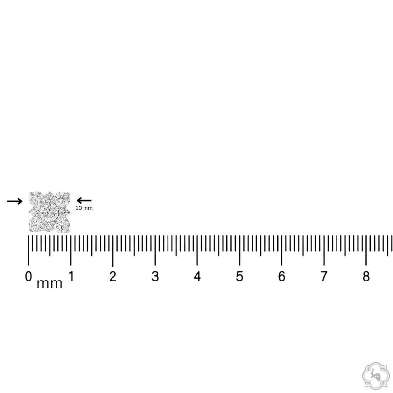 Diamond Cluster Square Studs 70739 - Image 6