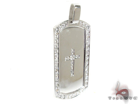 Diamond Cross Crucifix Dog Tag 26943 - Image 2