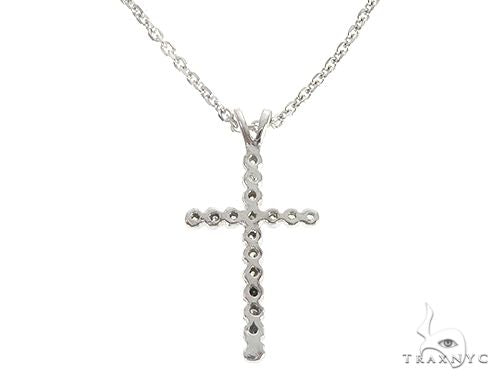 14K Gold Diamond Cross Necklace With Cable Chain Set, photo 3 of 7