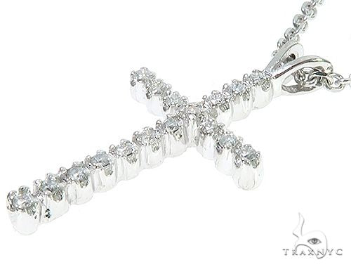 14K Gold Diamond Cross Necklace With Cable Chain Set, photo 4 of 7