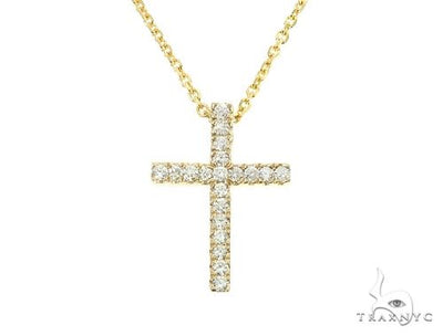 14K Gold Diamond Cross Necklace Set