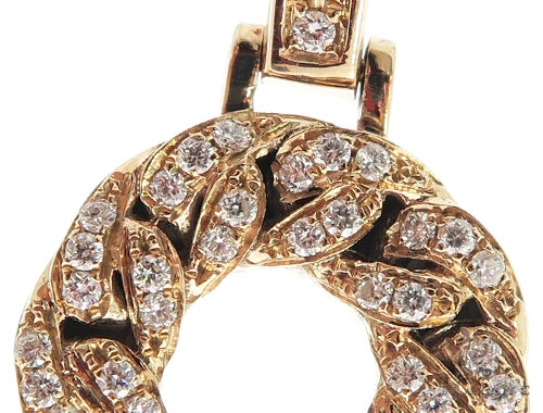 14K Rose Gold Diamond Ankh Cross Crucifix Pendant 56546 - Image 3