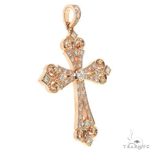 14K Gold Diamond Cross Pendant, photo 2 of 7