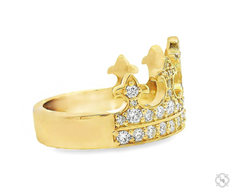 14K Gold Diamond Crown Ring, photo 4 of 7