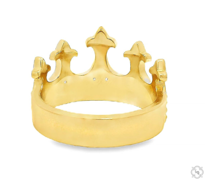 14K Gold Diamond Crown Ring, photo 5 of 7