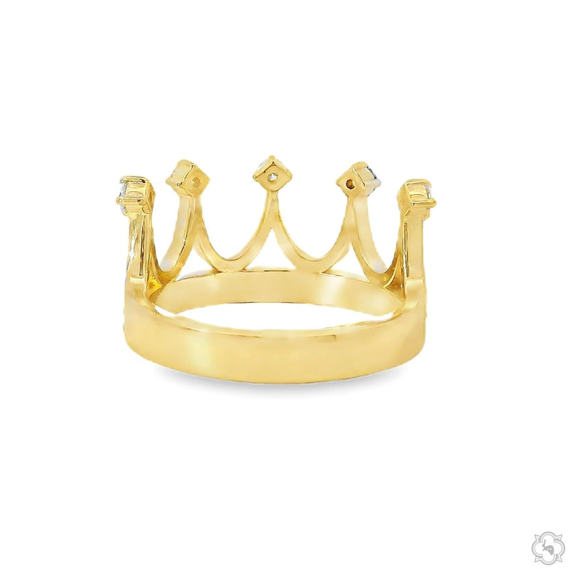14K Gold Diamond Crown Ring, photo 4 of 5