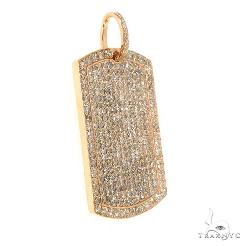14K Gold Diamond Dog Tag Pendant, photo 2 of 6
