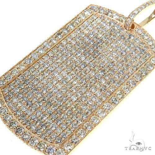 14K Gold Diamond Dog Tag Pendant, photo 3 of 6
